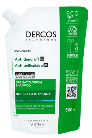 VICHY Dercos DS Normal To Oily Hair Refill shampoo, 500 ml