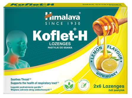HIMALAYA Koflet-H Lemon lozenges, 12 pcs.
