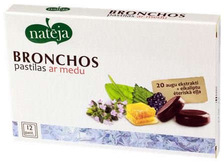 NATĒJA Bronchos пастилки, 12 шт.