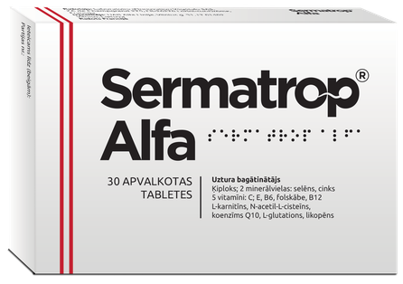 SERMATROP ALFA tabletes, 30 gab.