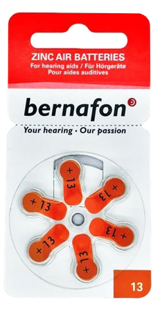 BERNAFON Nr.13 hearing aid batteries, 6 pcs.
