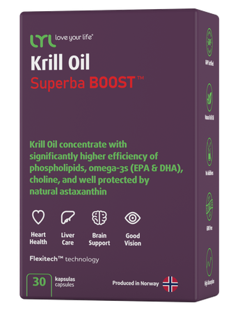 LYL Krill Oil Superba BOOST kapsulas, 30 gab.