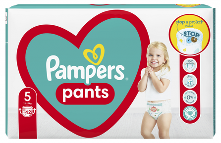 PAMPERS Maxi Pack 5 (12-17 kg) autiņbiksītes, 42 gab.
