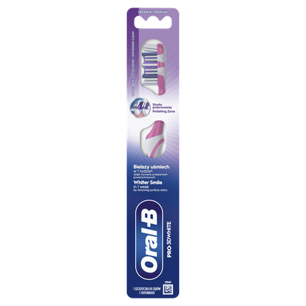 ORAL-B ORAL-B Pro-3DWhite, Whitening Clean, Medium zobu birste, 1 gab.