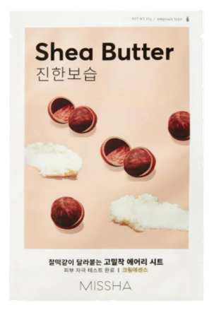 MISSHA Airy Fit Shea Butter sejas maska, 19 g