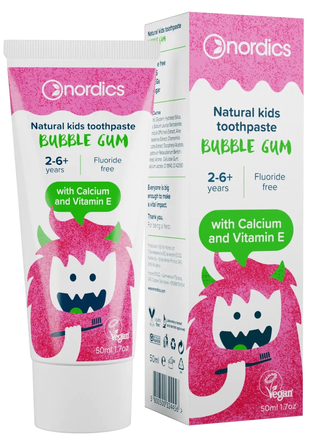 NORDICS Bubble Gum bērnu zobu pasta, 50 ml
