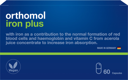 ORTHOMOL Iron Plus kapsulas, 60 gab.