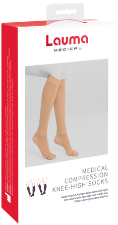 LAUMA MEDICAL Travel AD202, Profilaktiskā Klase A,  Bēšas, Pāris, Izmērs 27-29 Medicīnskās kompresijas pusgarās zeķes, 1 gab.