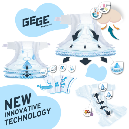 GEGE Genius Baby DPRS (4-9 kg) Midi 3 autiņbiksītes, 52 gab.