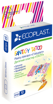 ECOPLAST Fantasy Tattoo plāksteris, 10 gab.