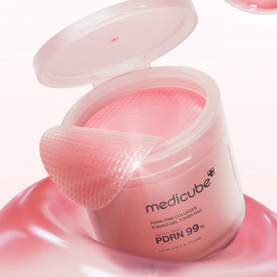 MEDICUBE PDRN Pink Collagen Toning Gel Toner face  disks, 120 ml