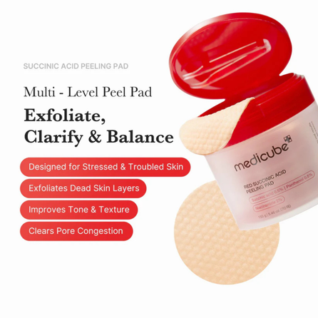 MEDICUBE Red Succinic Peeling pads, 155 g