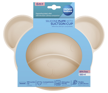CANPOL BABIES Bear Creme šķīvis, 1 gab.