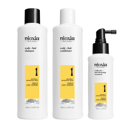 NIOXIN Hair Care System 1 Kit for Natural Hair with Light Thinning set, 1 pcs.