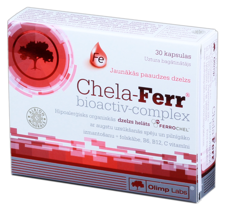 OLIMP LABS Chela - Ferr Bioactiv Complex kapsulas, 30 gab.