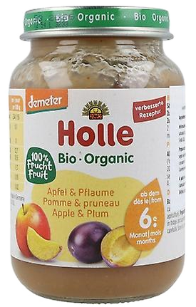 HOLLE Ābolu un plūmju biezenis, 190 g