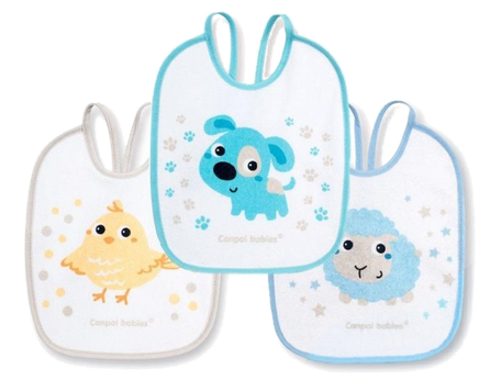 CANPOL BABIES Cotton baby bib, 3 pcs.