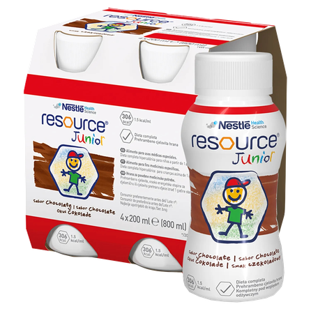 NESTLE Resource Junior with chocolate flavour, 200 ml, 4 pcs.