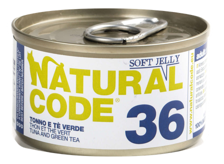 NATURAL CODE 36 Tuna And Green Tea canned food for cats, 85 g