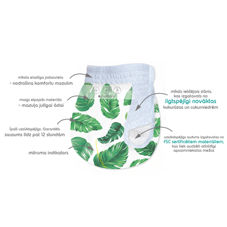 PUREBORN Pull Ups Size 4 nappy pants, 22 pcs.