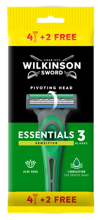 WILKINSON SWORD Essentials 3 Sensitive Men's disposable razors, 6 pcs.