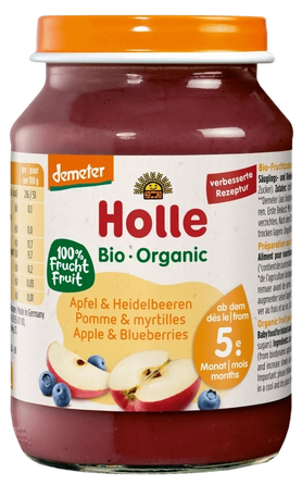 HOLLE ( from 5 months) Apple and blueberry puree, 190 g