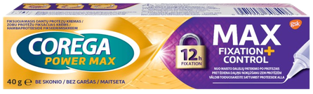 COREGA Max Fixation + Control denture adhesive cream, 40 g