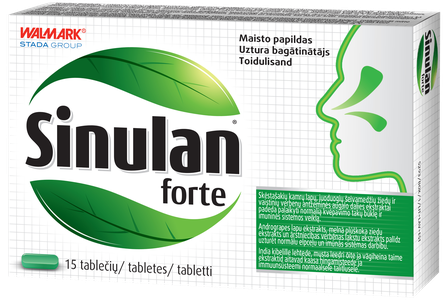 SINULAN Forte tabletes, 15 gab.