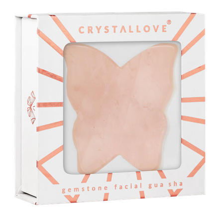 CRYSTALLOVE GuaSha Rose Quartz Butterfly массажная пластина, 1 шт.