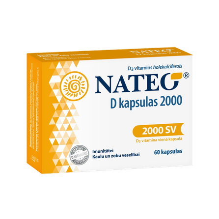 NATEO D 2000 SV kapsulas, 60 gab.
