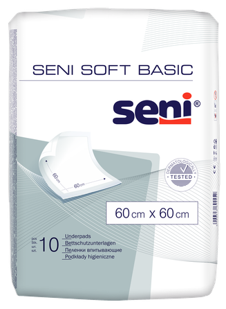 SENI Soft Basic 60x60 cm absorbējošie palagi, 10 gab.