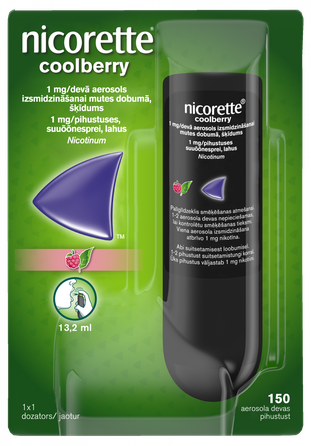 NICORETTE   Coolberry 1 mg/devā aerosols, 13.2 ml