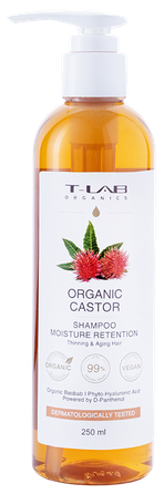 T-LAB Castor Moisture Retention šampūns, 250 ml