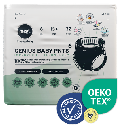 GEGE Genius Baby PNTS (15+ kg) XL 6 biksītes, 32 gab.