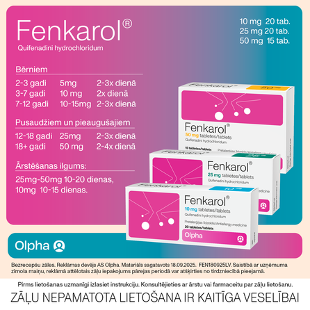 FENKAROL 50 mg tabletes, 15 gab.