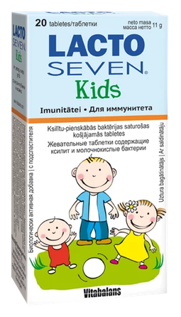 LACTO SEVEN Kids košļājamās tabletes, 20 gab.