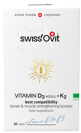 SWISS OVIT Vitamin D3 4000 IU +K2 capsules, 30 pcs.