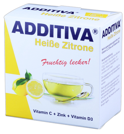 ADDITIVA Citrons  + C Vitamīns + Cinks + D3 vitamīns karstais dzēriens, 10 gab.
