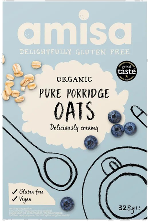 AMISA Organic Gluten Free Pure Oats porridge, 325 g
