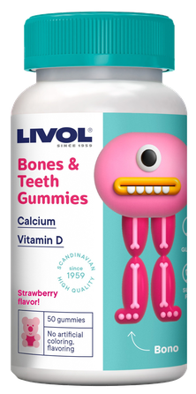 LIVOL  Bones & Teeth košļājamās pastilas, 50 gab.