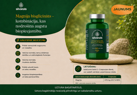 SILVANOLS Magnesium Bisglycinate kapsulas, 90 gab.