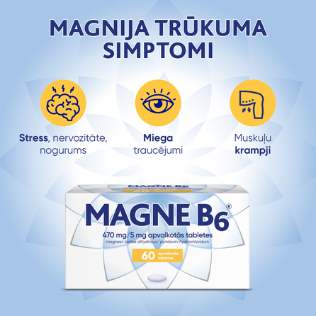 MAGNE B6 (Magnijs) 470 mg /5 mg pills, 60 pcs.