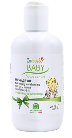 NATURA HOUSE Cucciolo Baby mīkstinoša masāžas eļļa, 200 ml