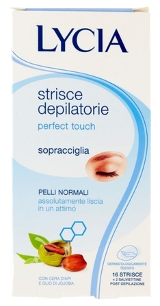 LYCIA Perfect Touch uzacīm piemērotas depilācijas vaska strēmeles, 16 gab.