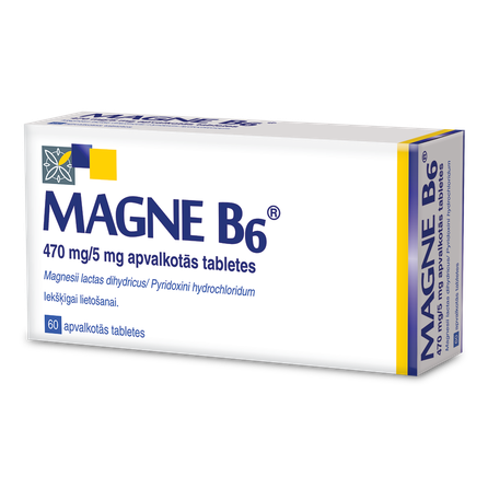 MAGNE B6 (Magnijs) 470 mg /5 mg pills, 60 pcs.