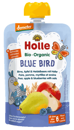 HOLLE Pear, apple and blueberry puree, 100 g