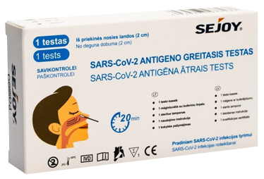 SEJOY  COVID-19 Antigen Rapid (deguna) tests, 1 gab.