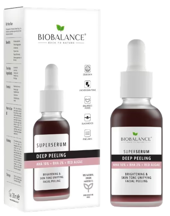 BIOBALANCE Super Serum Deep Peeling AHA 10% + BHA 2% serum, 30 ml