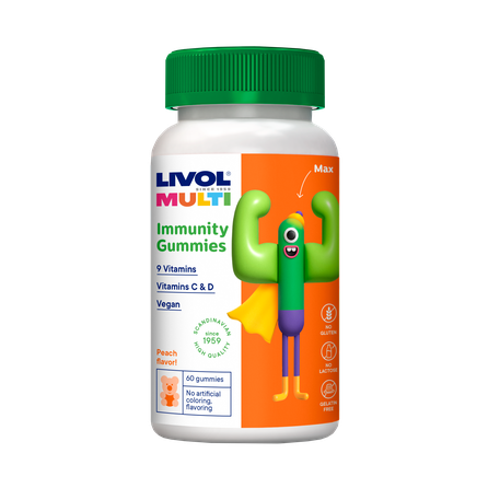 LIVOL  Multi Immunity Vegan желейные конфеты, 60 шт.