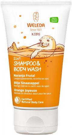 WELEDA Kids Happy Orange shampoo and body wash, 150 ml